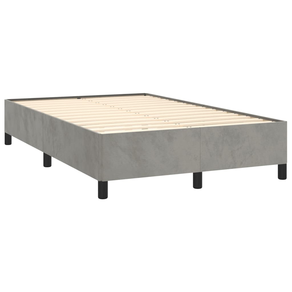 Boxspring met matras fluweel lichtgrijs 120x190 cm Bedden & bedframes | Creëer jouw Trendy Thuis | Gratis bezorgd & Retour | Trendy.nl