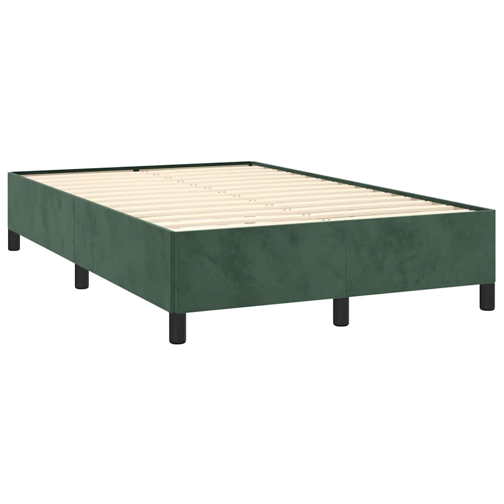 Boxspring met matras fluweel donkergroen 120x190 cm