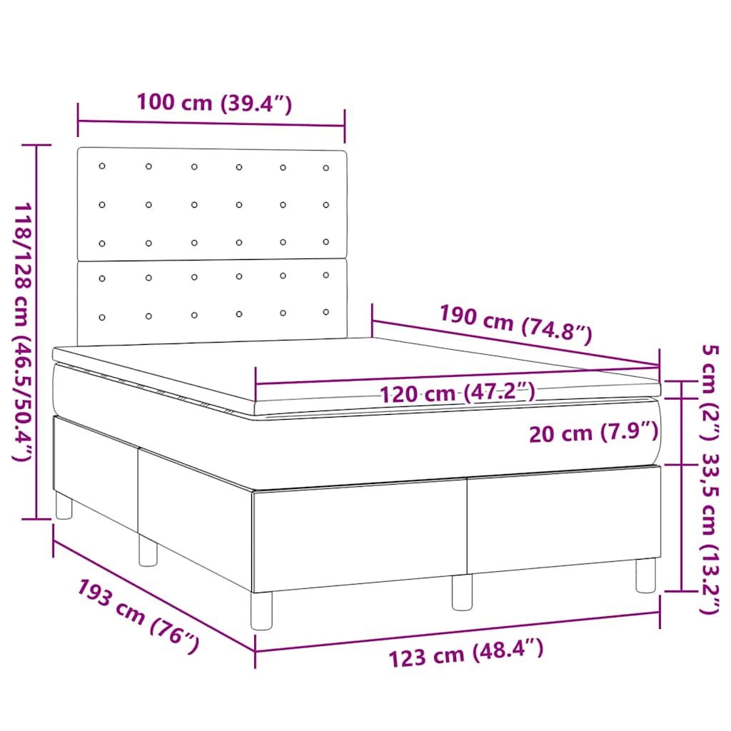 Boxspring met matras fluweel donkergroen 120x190 cm