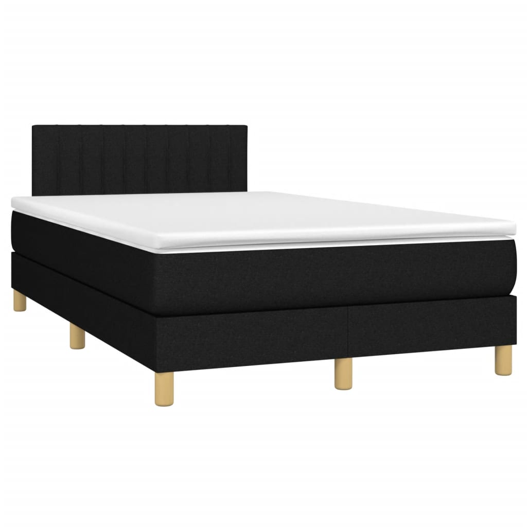 Boxspring met matras en LED stof zwart 120x190 cm Bedden & bedframes | Creëer jouw Trendy Thuis | Gratis bezorgd & Retour | Trendy.nl