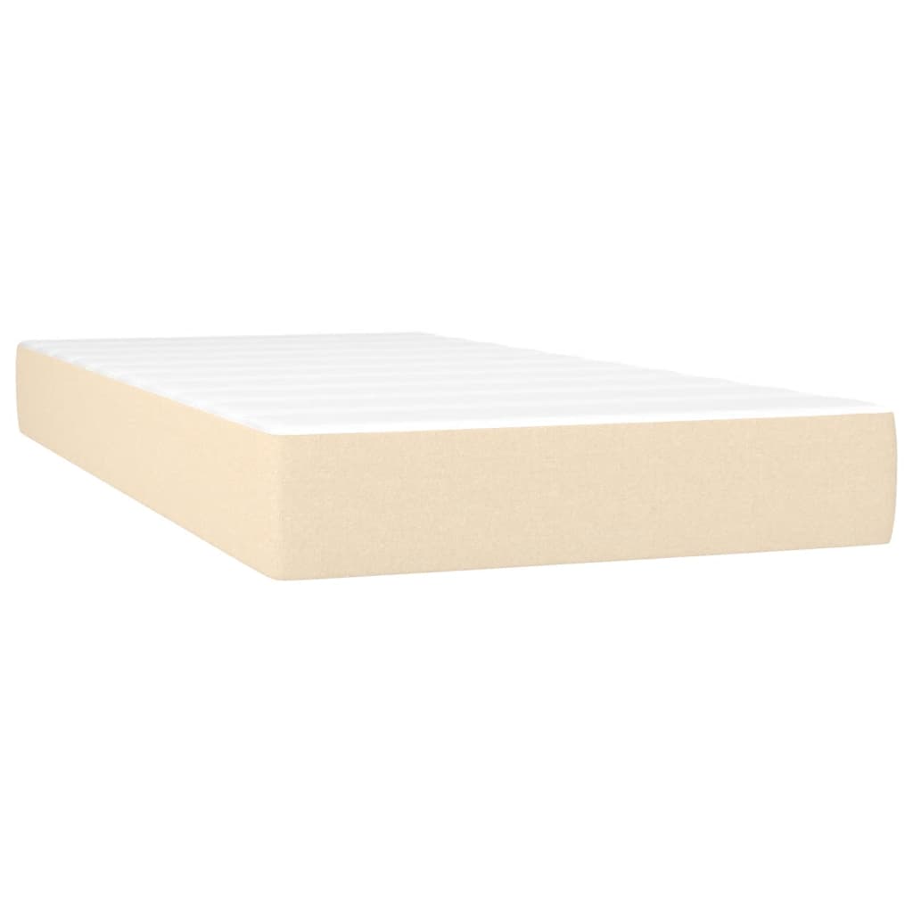 Boxspring met matras en LED stof crèmekleurig 120x190 cm Bedden & bedframes | Creëer jouw Trendy Thuis | Gratis bezorgd & Retour | Trendy.nl