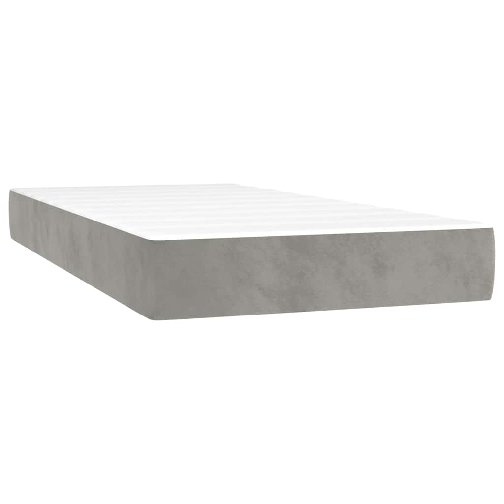 Boxspring met matras en LED fluweel lichtgrijs 120x190 cm