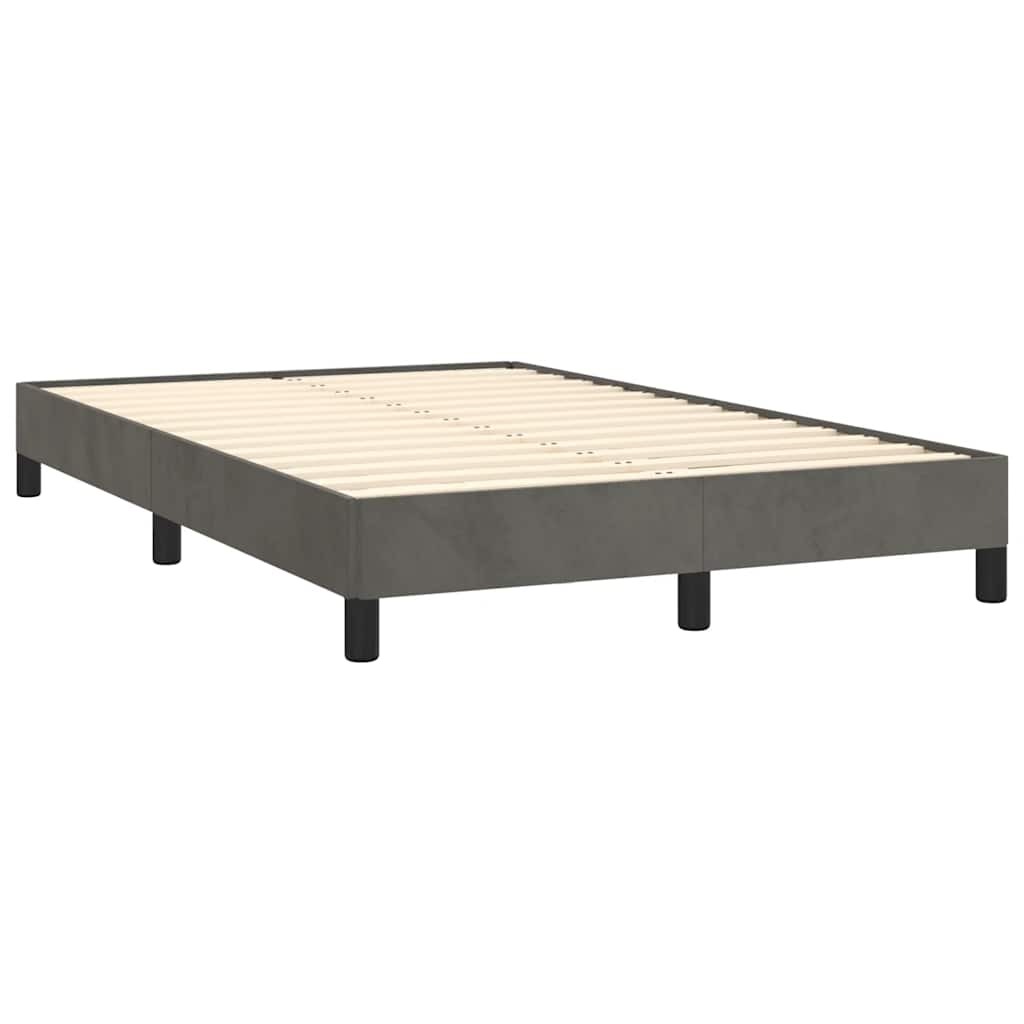 Boxspring met matras en LED fluweel donkergrijs 120x190 cm