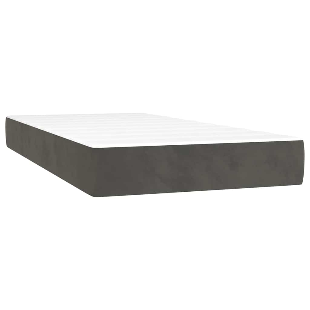 Boxspring met matras en LED fluweel donkergrijs 120x190 cm