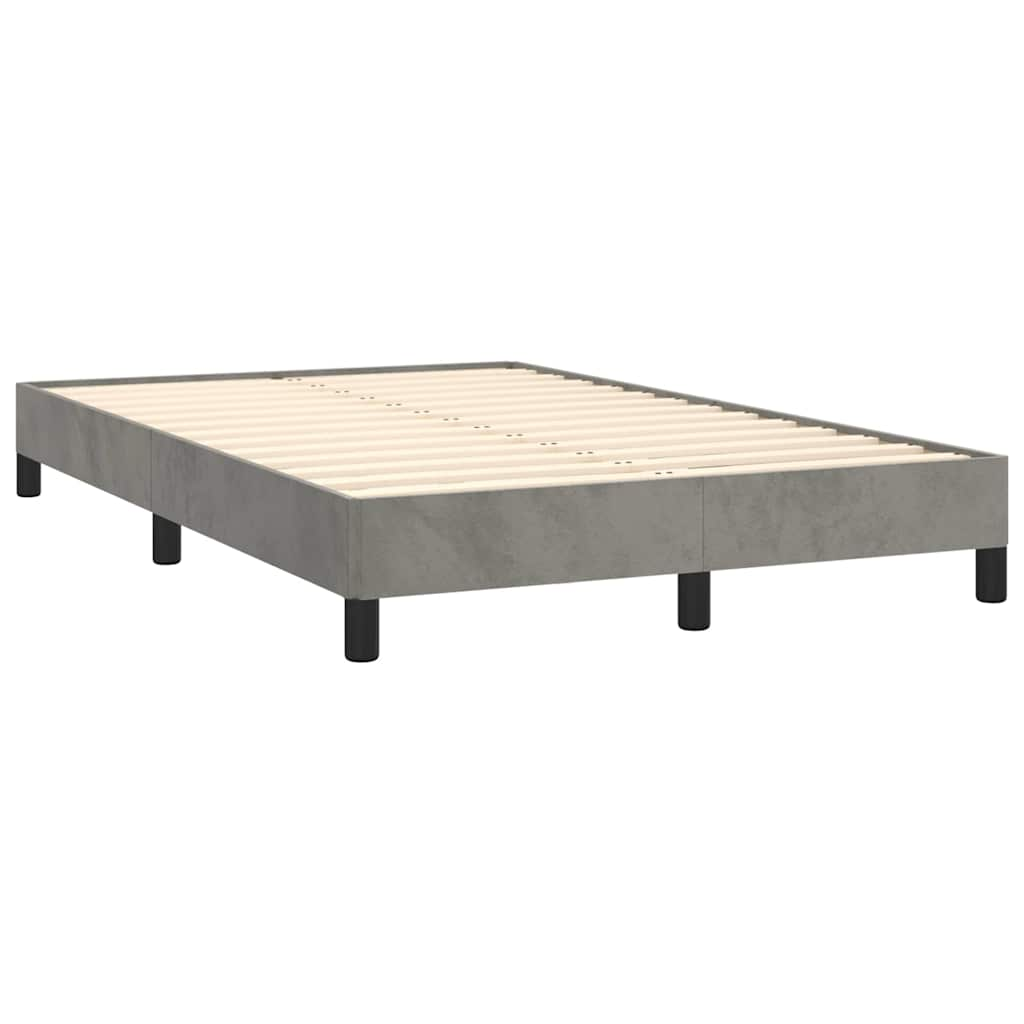 Boxspring met matras en LED fluweel lichtgrijs 120x190 cm