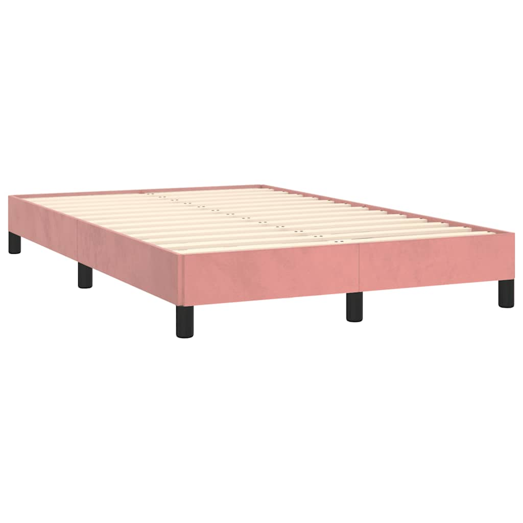 Boxspring met matras en LED fluweel roze 120x190 cm