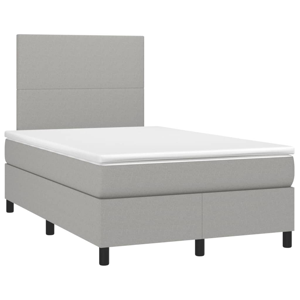 Boxspring met matras en LED stof lichtgrijs 120x190 cm Bedden & bedframes | Creëer jouw Trendy Thuis | Gratis bezorgd & Retour | Trendy.nl