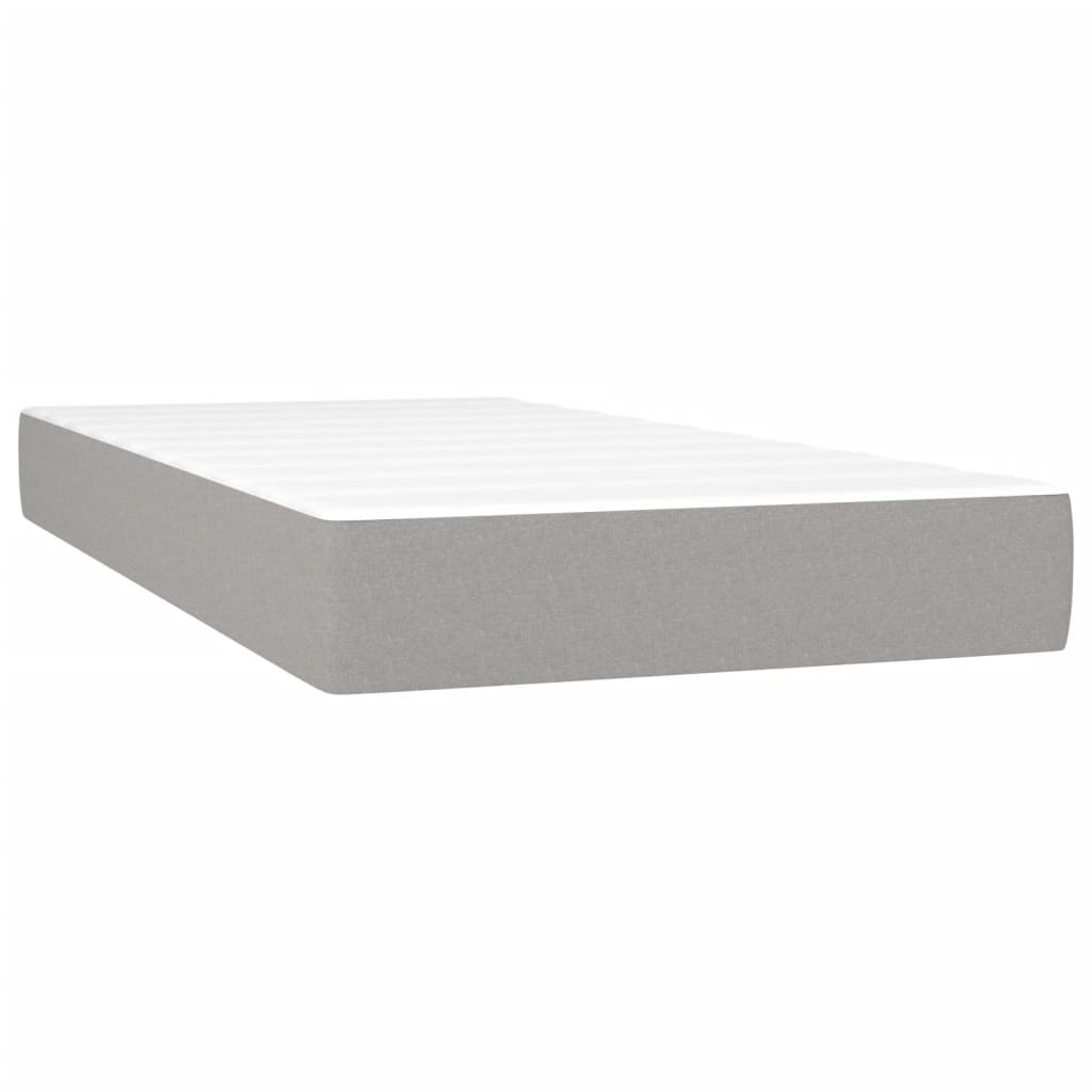 Boxspring met matras en LED stof lichtgrijs 120x190 cm Bedden & bedframes | Creëer jouw Trendy Thuis | Gratis bezorgd & Retour | Trendy.nl