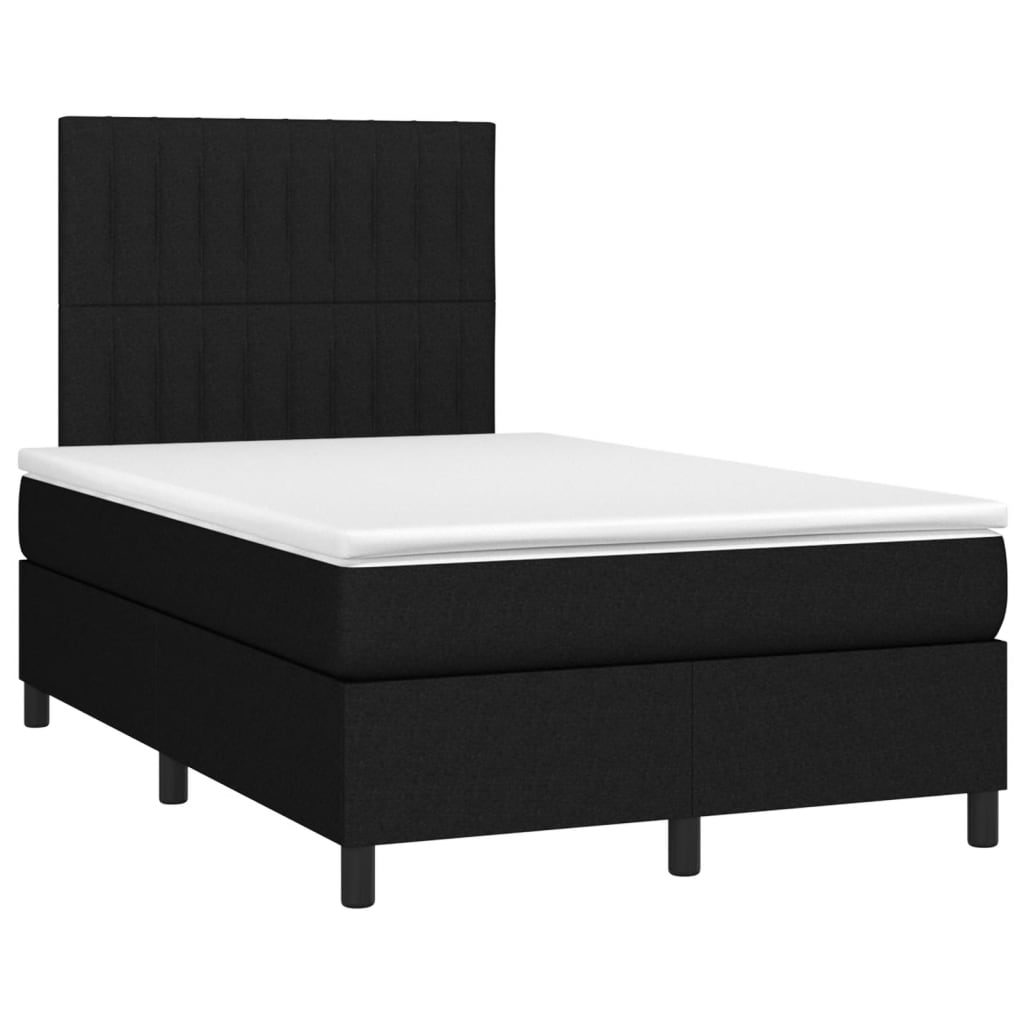 Boxspring met matras en LED stof zwart 120x190 cm Bedden & bedframes | Creëer jouw Trendy Thuis | Gratis bezorgd & Retour | Trendy.nl