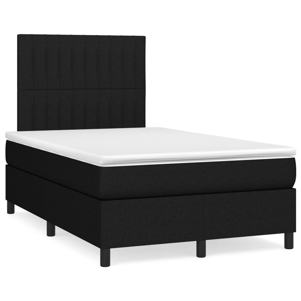 Boxspring met matras en LED stof zwart 120x190 cm Bedden & bedframes | Creëer jouw Trendy Thuis | Gratis bezorgd & Retour | Trendy.nl