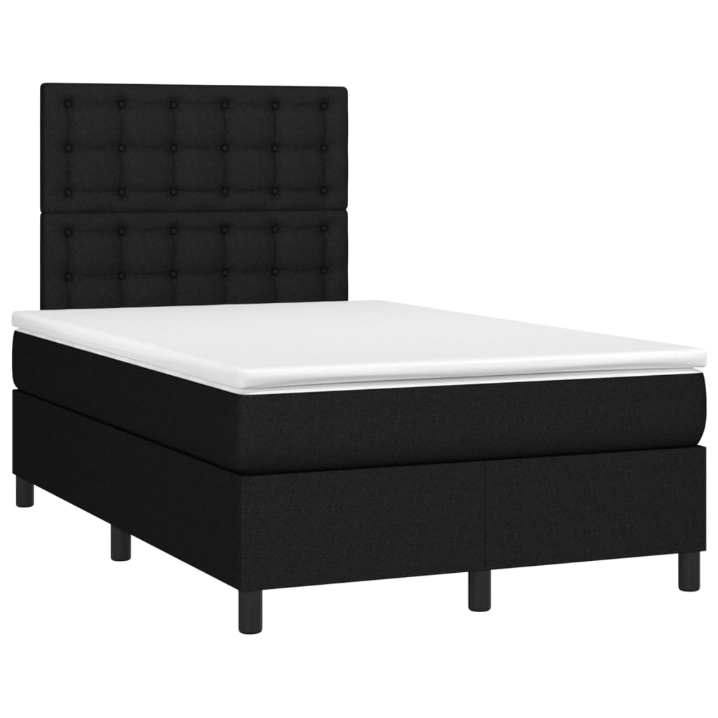 Boxspring met matras en LED stof zwart 120x190 cm Bedden & bedframes | Creëer jouw Trendy Thuis | Gratis bezorgd & Retour | Trendy.nl