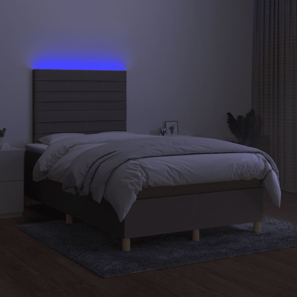 Boxspring met matras en LED stof taupe 120x190 cm Bedden & bedframes | Creëer jouw Trendy Thuis | Gratis bezorgd & Retour | Trendy.nl