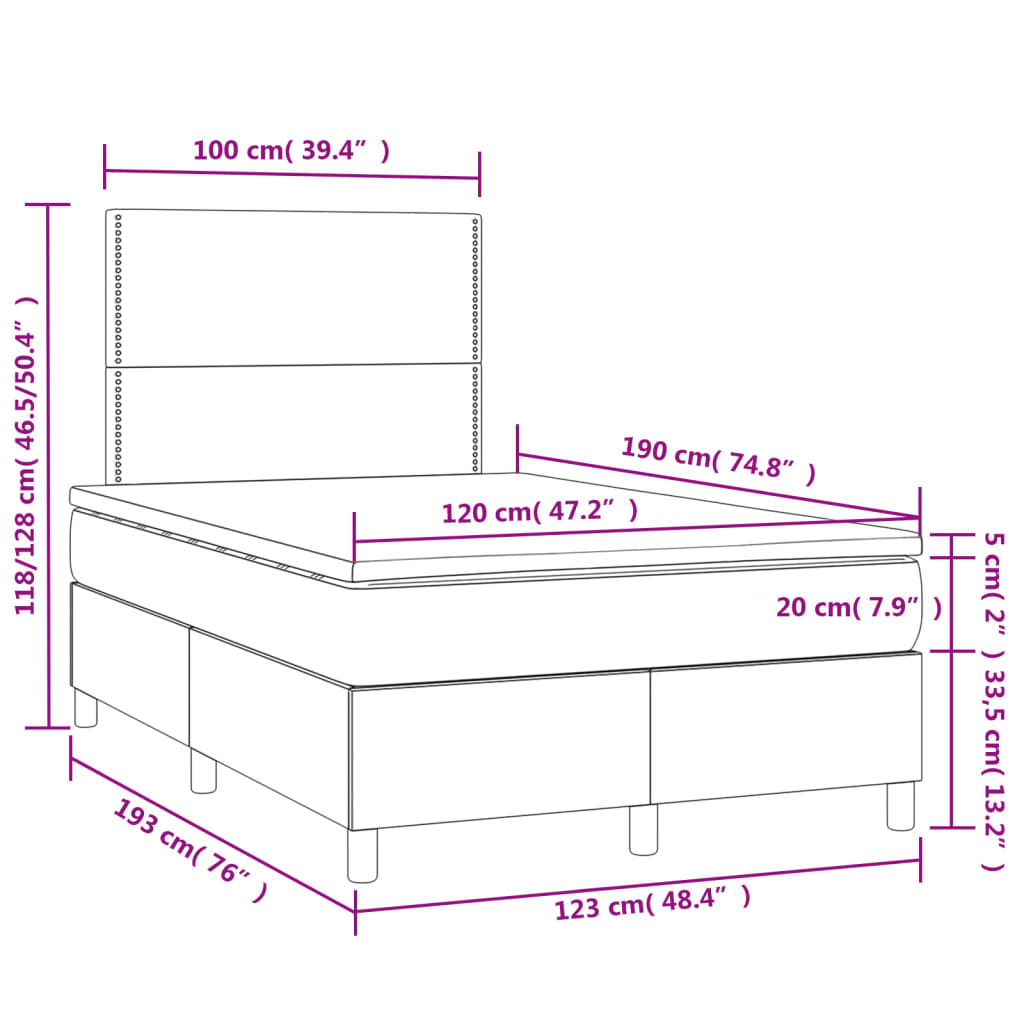 Boxspring met matras en LED fluweel roze 120x190 cm Bedden & bedframes | Creëer jouw Trendy Thuis | Gratis bezorgd & Retour | Trendy.nl