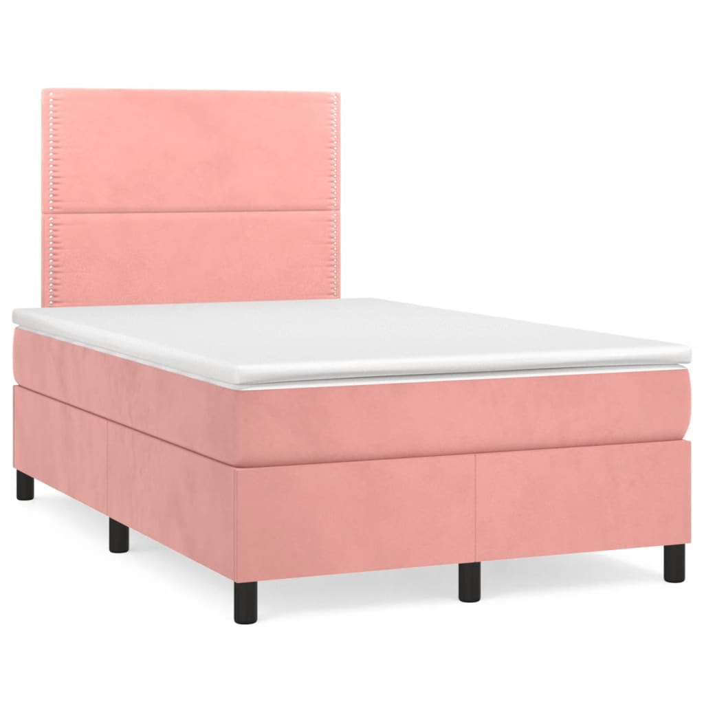 Boxspring met matras en LED fluweel roze 120x190 cm Bedden & bedframes | Creëer jouw Trendy Thuis | Gratis bezorgd & Retour | Trendy.nl