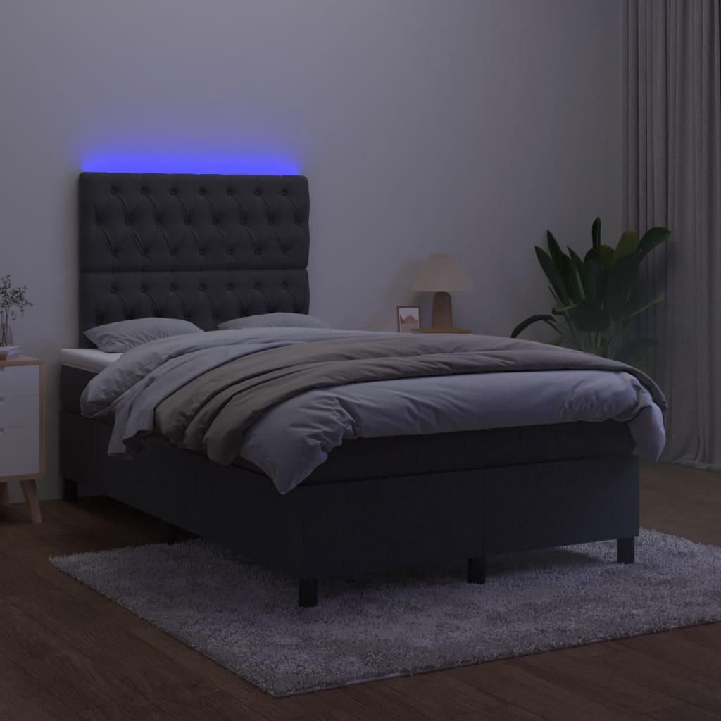 Boxspring met matras en LED fluweel zwart 120x190 cm Bedden & bedframes | Creëer jouw Trendy Thuis | Gratis bezorgd & Retour | Trendy.nl