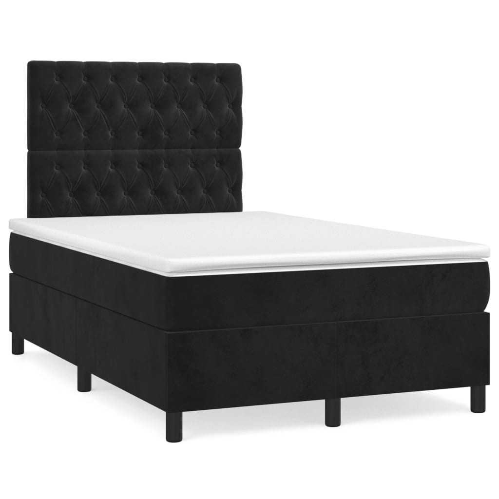 Boxspring met matras en LED fluweel zwart 120x190 cm Bedden & bedframes | Creëer jouw Trendy Thuis | Gratis bezorgd & Retour | Trendy.nl