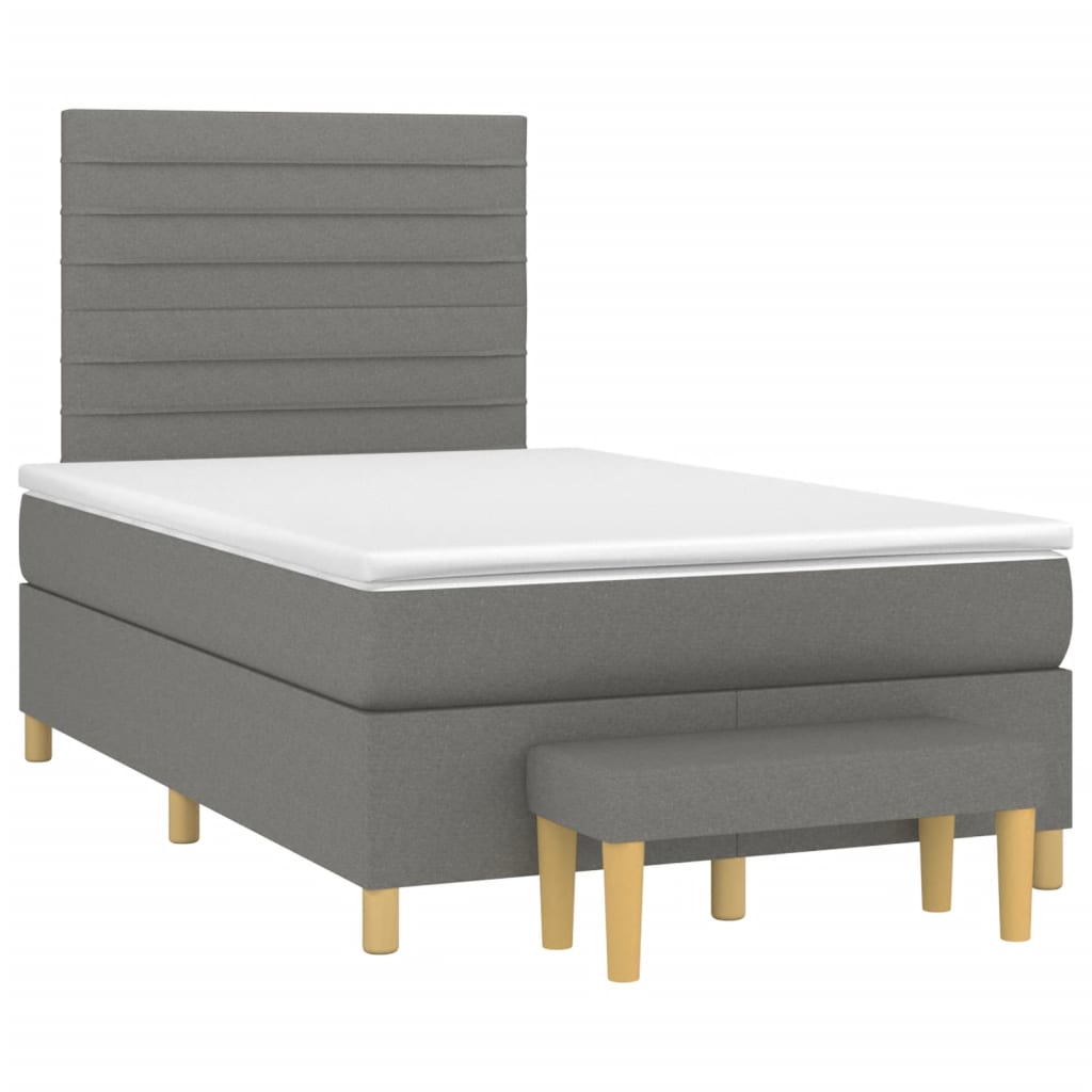 Boxspring met matras stof donkergrijs 120x190 cm Bedden & bedframes | Creëer jouw Trendy Thuis | Gratis bezorgd & Retour | Trendy.nl