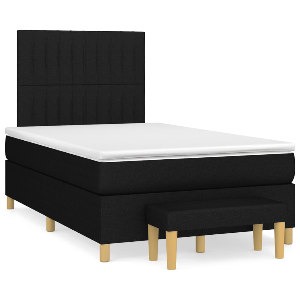 Boxspring met matras stof zwart 120x190 cm Bedden & bedframes | Creëer jouw Trendy Thuis | Gratis bezorgd & Retour | Trendy.nl