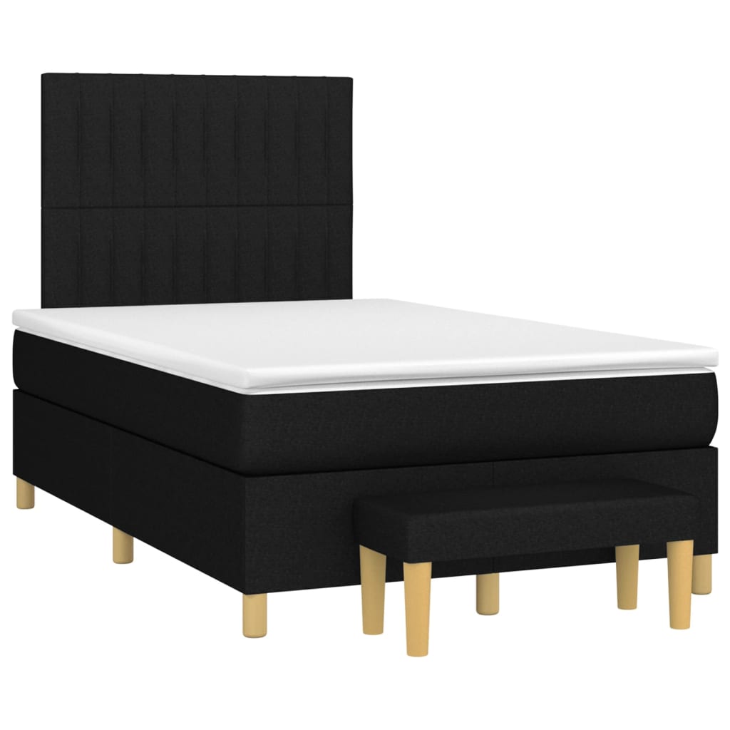 Boxspring met matras stof zwart 120x190 cm Bedden & bedframes | Creëer jouw Trendy Thuis | Gratis bezorgd & Retour | Trendy.nl