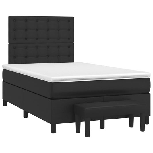 Boxspring met matras kunstleer zwart 120x190 cm Bedden & bedframes | Creëer jouw Trendy Thuis | Gratis bezorgd & Retour | Trendy.nl