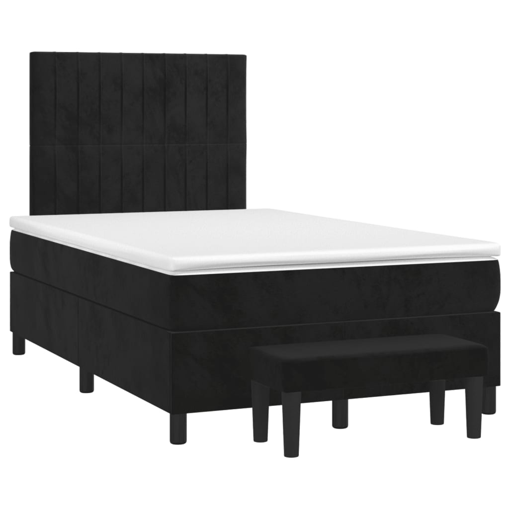 Boxspring met matras fluweel zwart 120x190 cm Bedden & bedframes | Creëer jouw Trendy Thuis | Gratis bezorgd & Retour | Trendy.nl