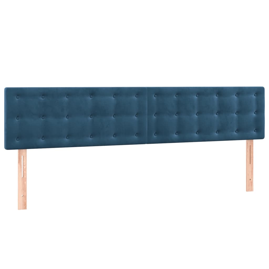 Boxspring met matras fluweel donkerblauw 120x190 cm