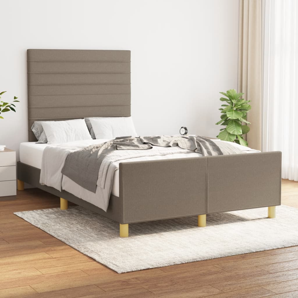 Bedframe met hoofdbord stof taupe 120x190 cm Bedden & bedframes | Creëer jouw Trendy Thuis | Gratis bezorgd & Retour | Trendy.nl