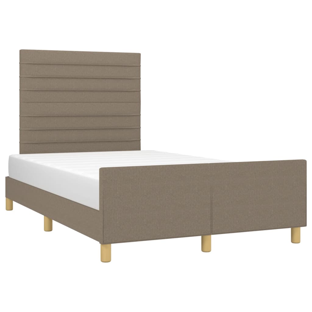 Bedframe met hoofdbord stof taupe 120x190 cm Bedden & bedframes | Creëer jouw Trendy Thuis | Gratis bezorgd & Retour | Trendy.nl