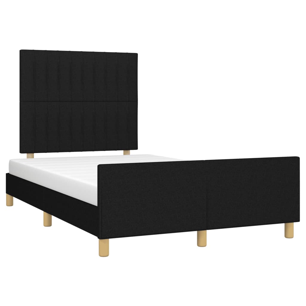 Bedframe met hoofdbord stof zwart 120x190 cm Bedden & bedframes | Creëer jouw Trendy Thuis | Gratis bezorgd & Retour | Trendy.nl