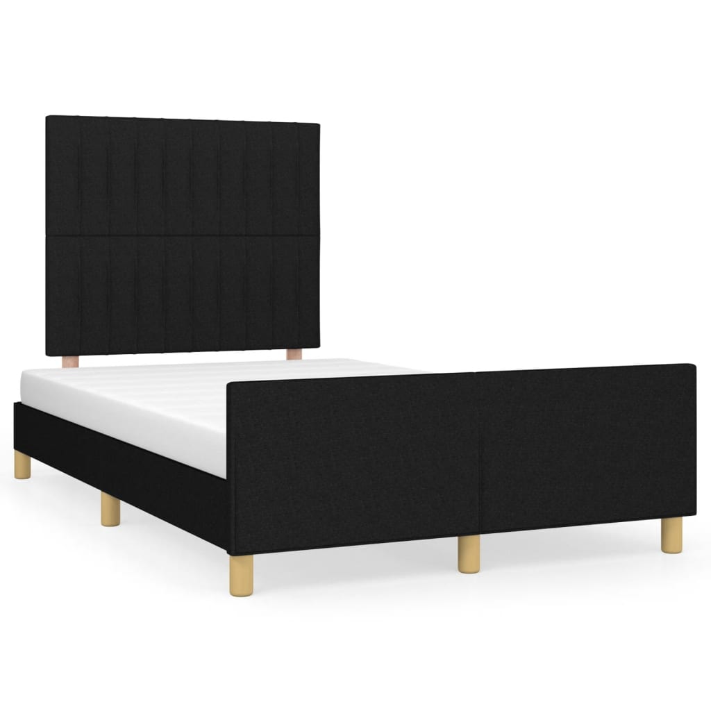 Bedframe met hoofdbord stof zwart 120x190 cm Bedden & bedframes | Creëer jouw Trendy Thuis | Gratis bezorgd & Retour | Trendy.nl