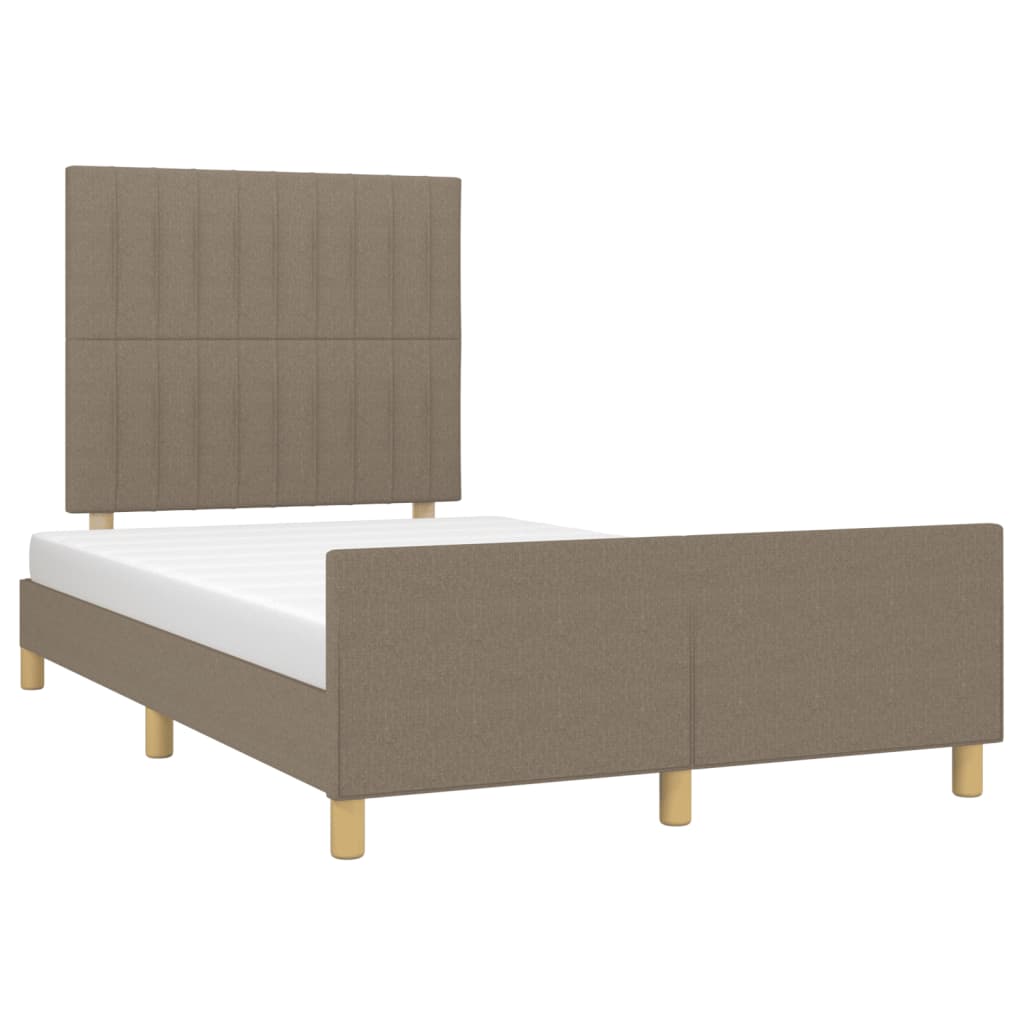 Bedframe met hoofdbord stof taupe 120x190 cm Bedden & bedframes | Creëer jouw Trendy Thuis | Gratis bezorgd & Retour | Trendy.nl