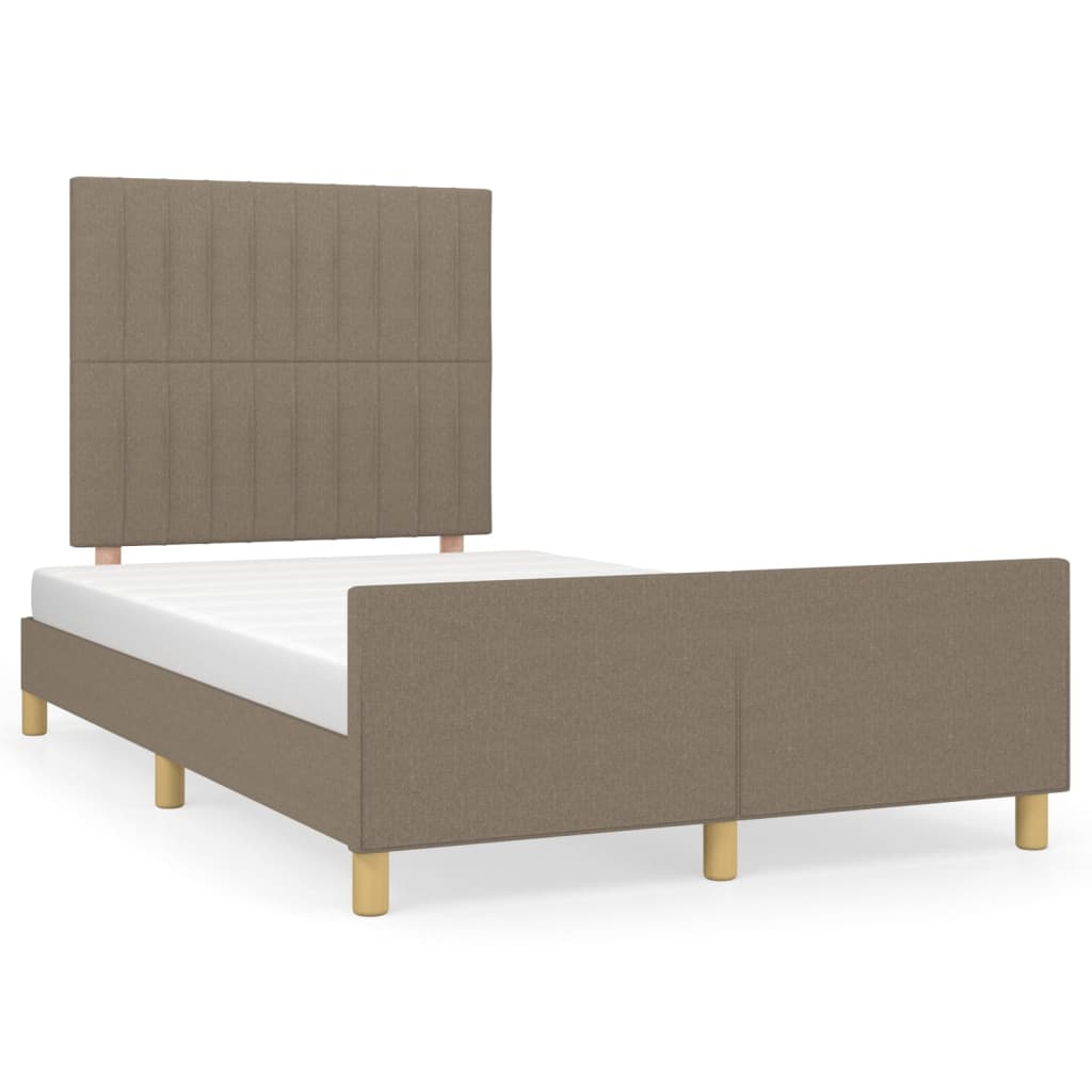 Bedframe met hoofdbord stof taupe 120x190 cm Bedden & bedframes | Creëer jouw Trendy Thuis | Gratis bezorgd & Retour | Trendy.nl