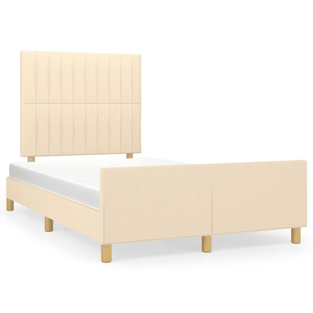 Bedframe zonder matras 120x190 cm stof crèmekleurig