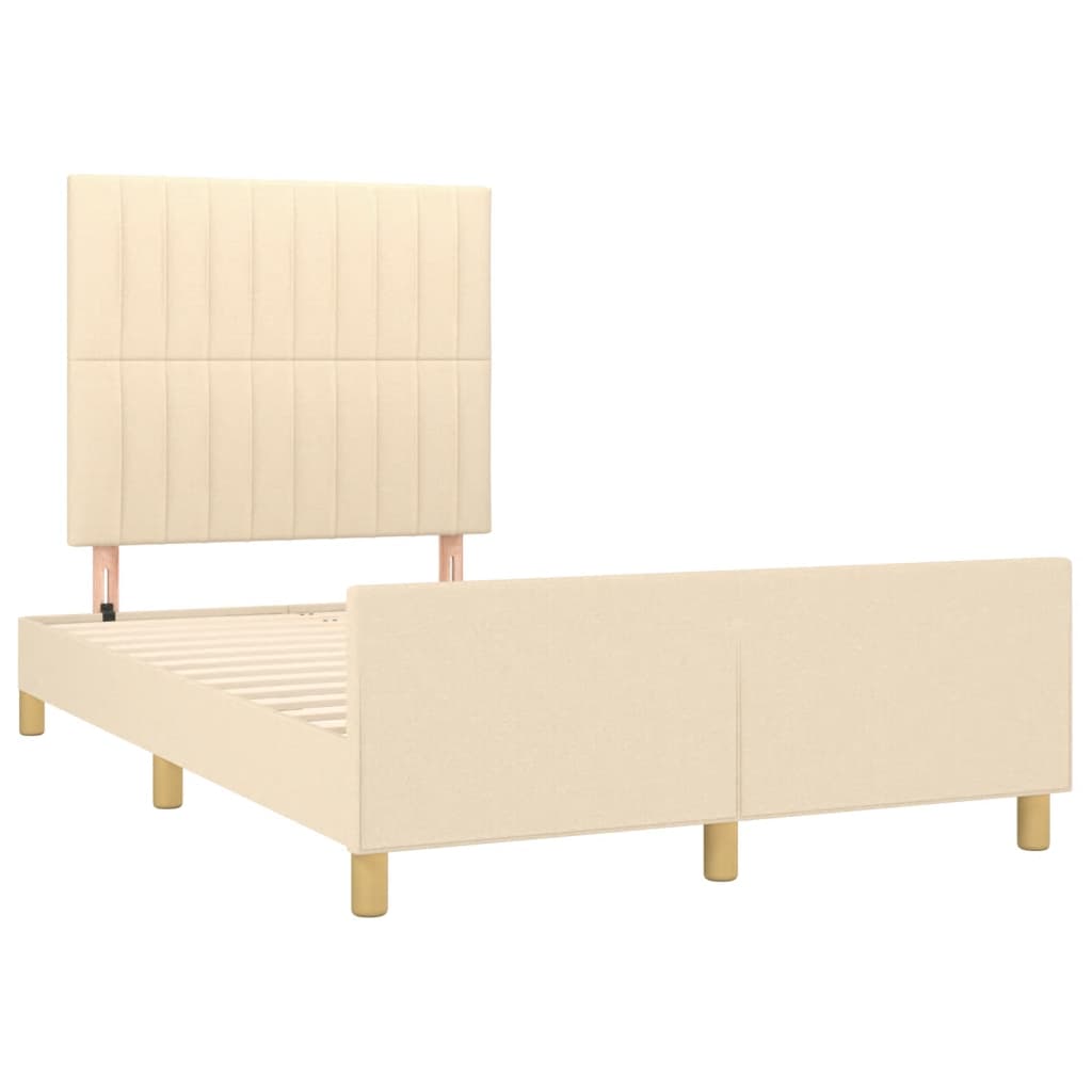 Bedframe zonder matras 120x190 cm stof crèmekleurig