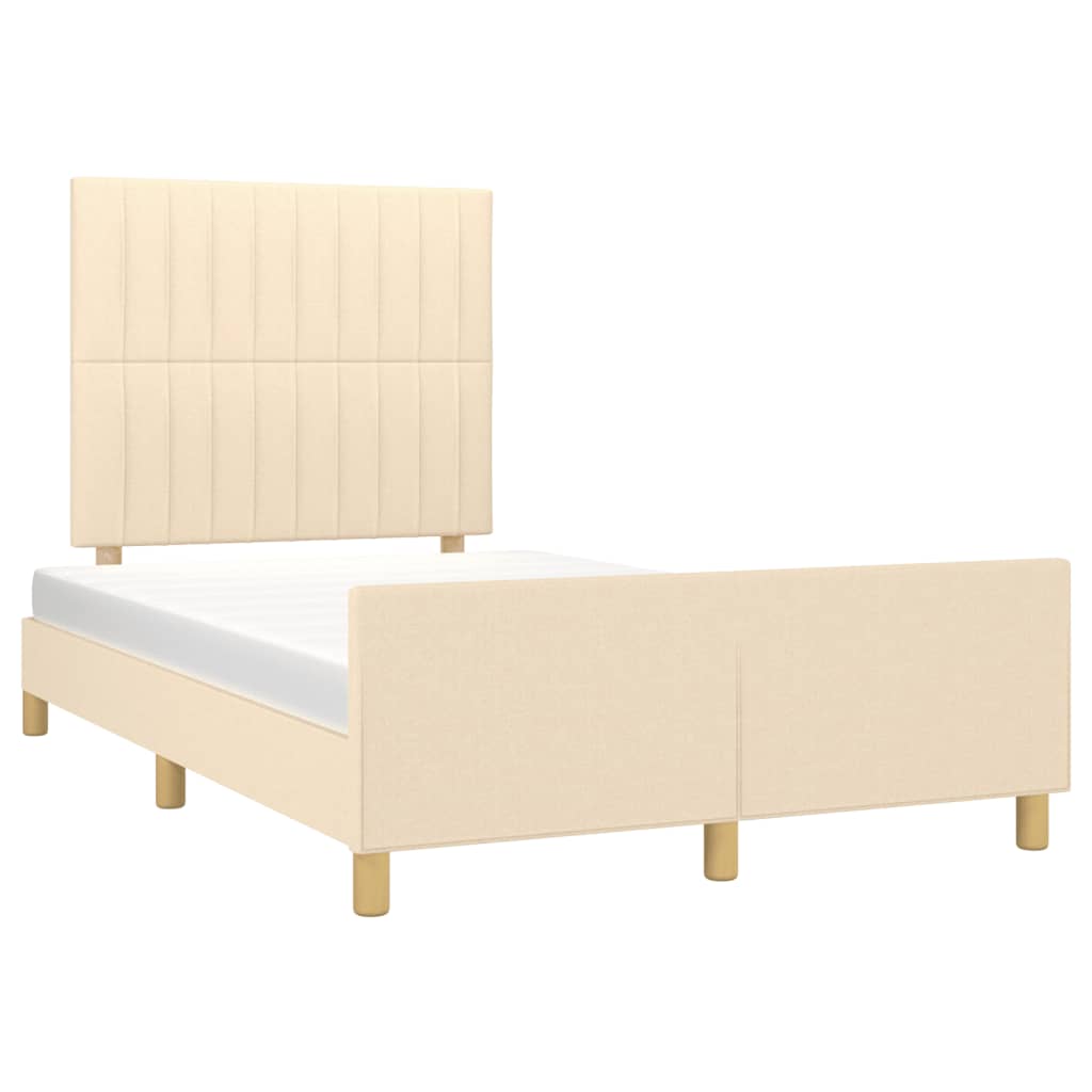 Bedframe zonder matras 120x190 cm stof crèmekleurig