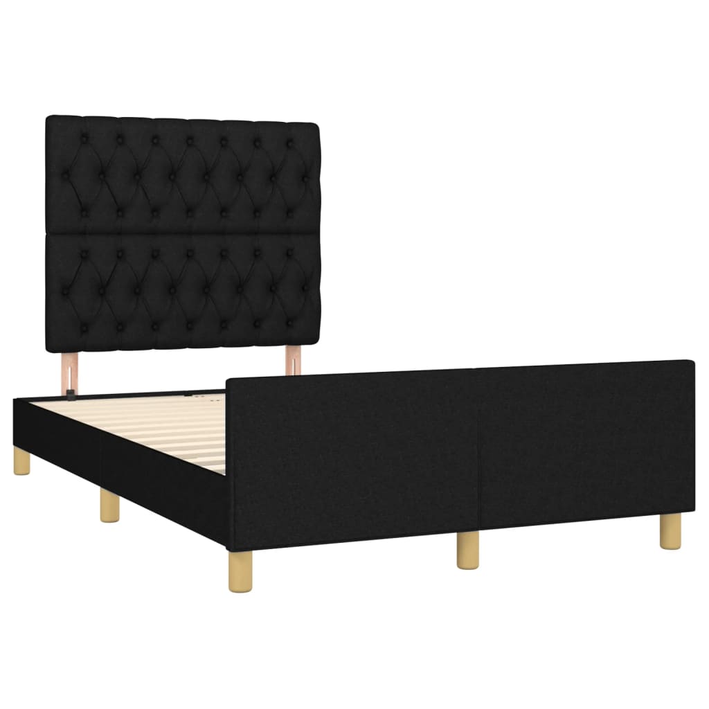 Bedframe met hoofdbord stof zwart 120x190 cm Bedden & bedframes | Creëer jouw Trendy Thuis | Gratis bezorgd & Retour | Trendy.nl