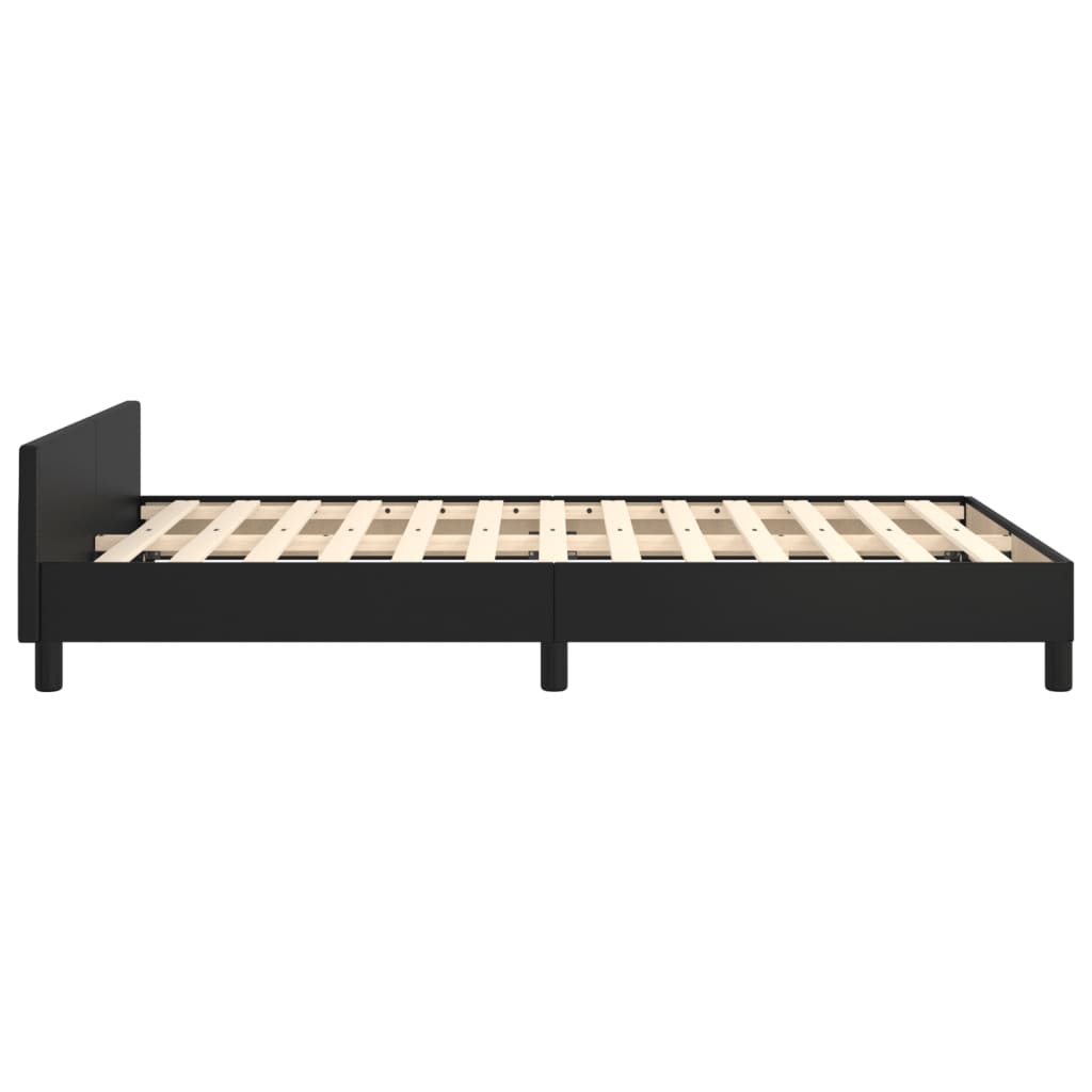 Bedframe met hoofdbord kunstleer zwart 120x190 cm Bedden & bedframes | Creëer jouw Trendy Thuis | Gratis bezorgd & Retour | Trendy.nl