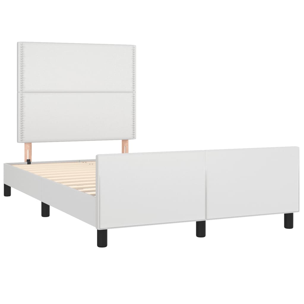 Bedframe met hoofdbord kunstleer wit 120x190 cm Bedden & bedframes | Creëer jouw Trendy Thuis | Gratis bezorgd & Retour | Trendy.nl