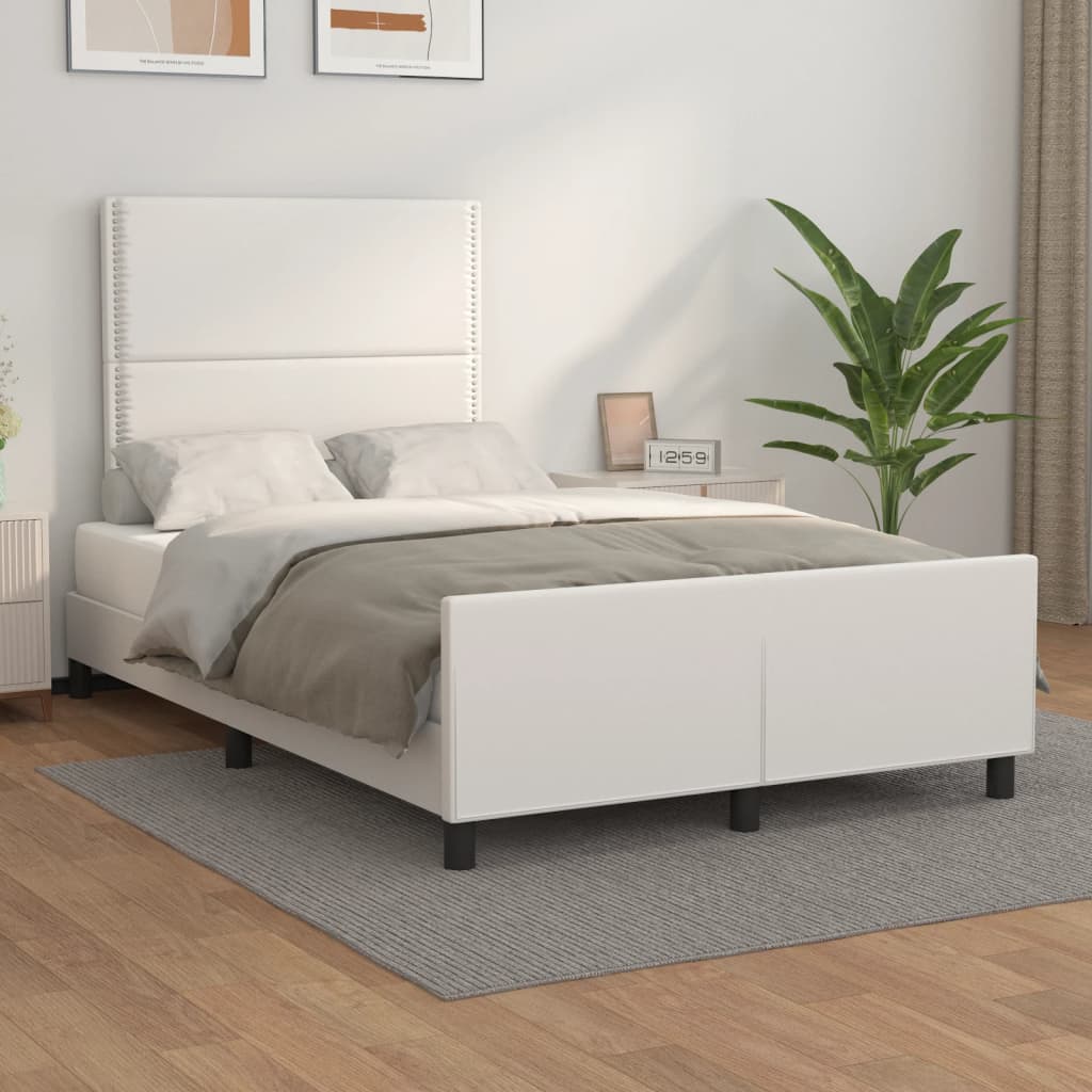 Bedframe met hoofdbord kunstleer wit 120x190 cm Bedden & bedframes | Creëer jouw Trendy Thuis | Gratis bezorgd & Retour | Trendy.nl