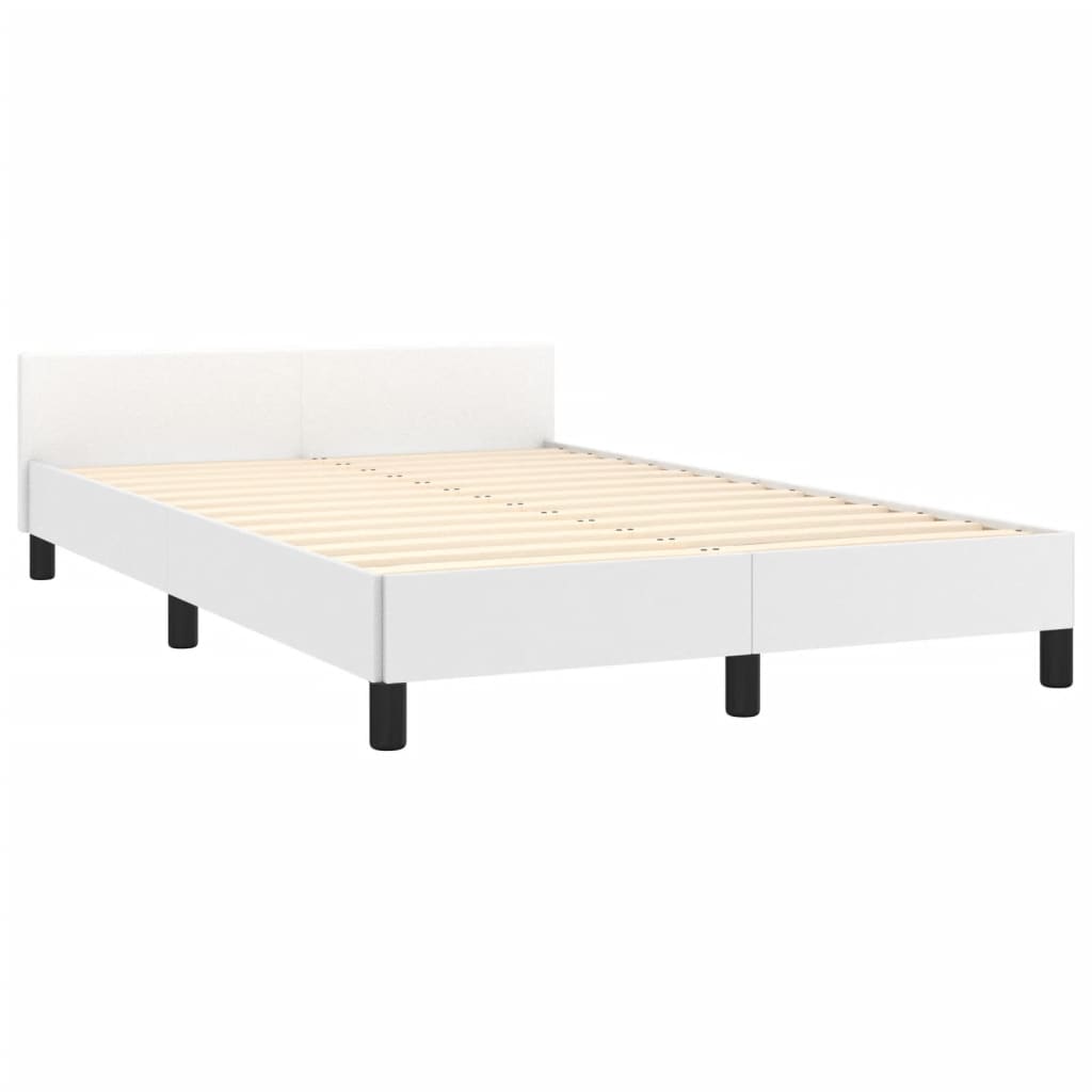 Bedframe met hoofdbord kunstleer wit 120x190 cm Bedden & bedframes | Creëer jouw Trendy Thuis | Gratis bezorgd & Retour | Trendy.nl