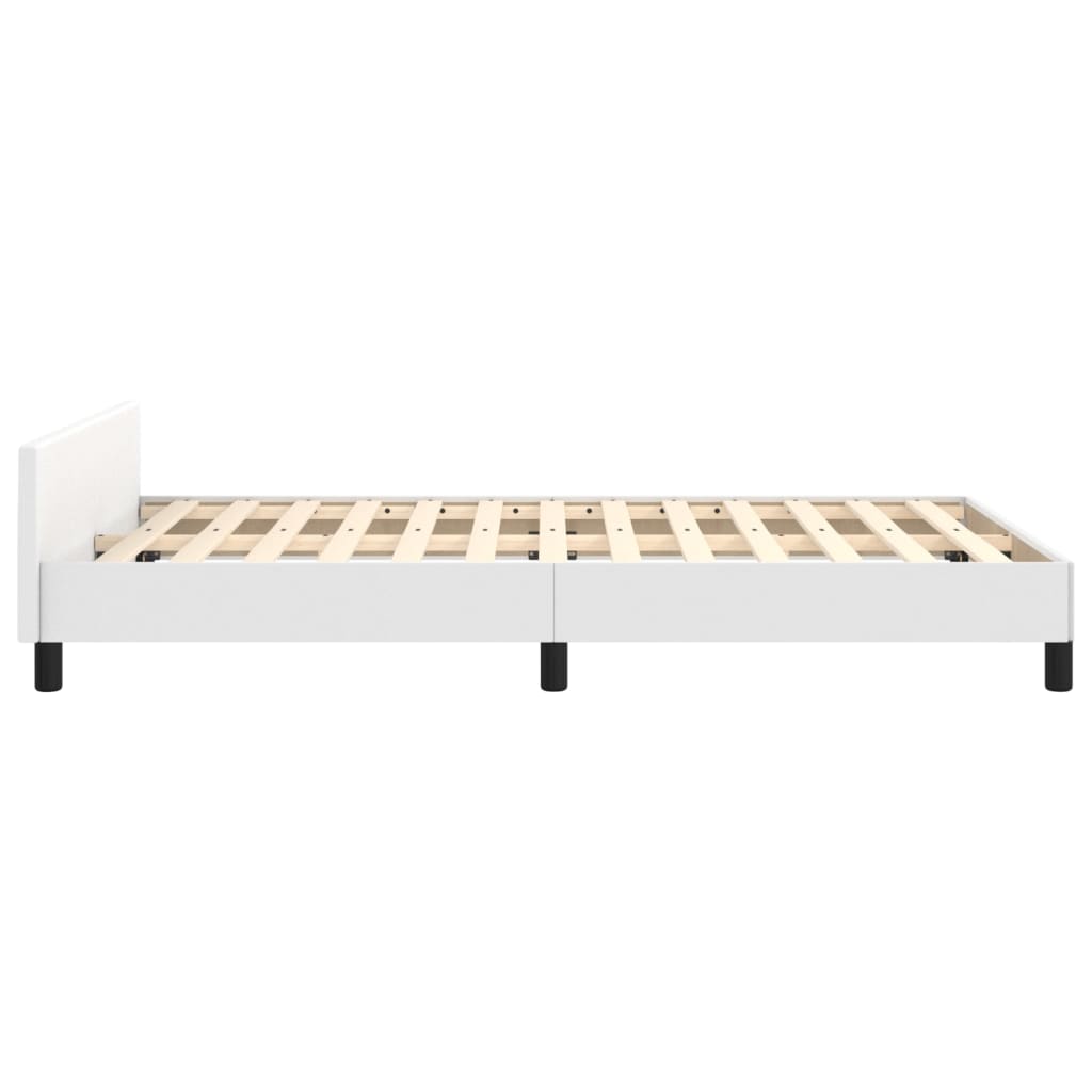 Bedframe met hoofdbord kunstleer wit 120x190 cm Bedden & bedframes | Creëer jouw Trendy Thuis | Gratis bezorgd & Retour | Trendy.nl