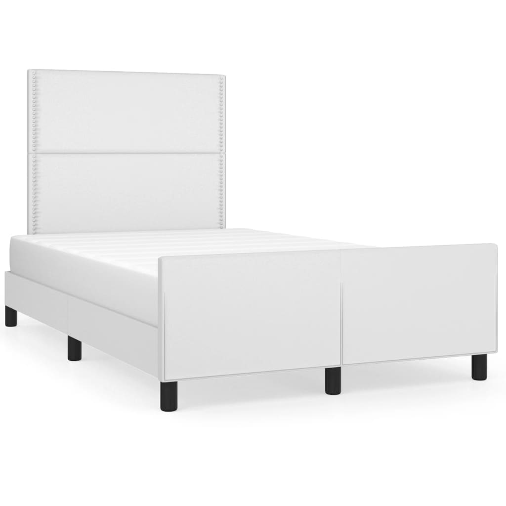 Bedframe met hoofdbord kunstleer wit 120x190 cm Bedden & bedframes | Creëer jouw Trendy Thuis | Gratis bezorgd & Retour | Trendy.nl