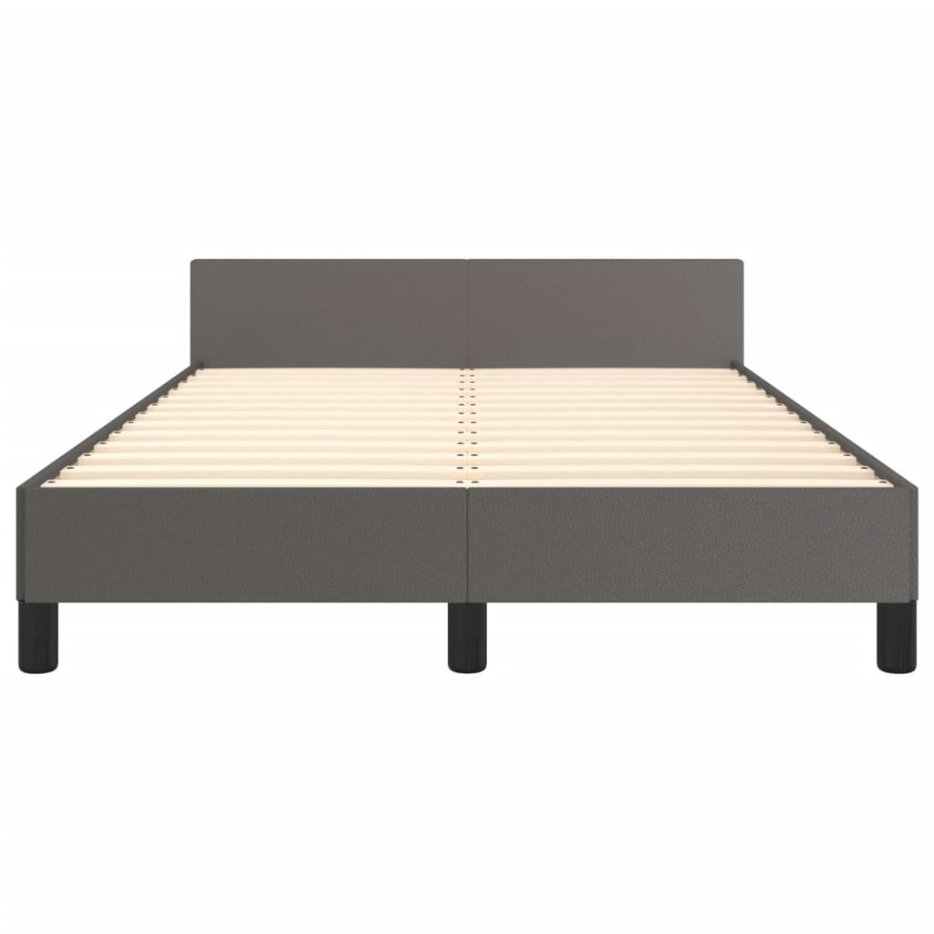 Bedframe met hoofdbord kunstleer grijs 120x190 cm Bedden & bedframes | Creëer jouw Trendy Thuis | Gratis bezorgd & Retour | Trendy.nl