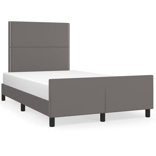 Bedframe met hoofdbord kunstleer grijs 120x190 cm Bedden & bedframes | Creëer jouw Trendy Thuis | Gratis bezorgd & Retour | Trendy.nl