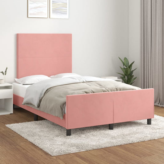 Bedframe zonder matras 120x190 cm fluweel roze