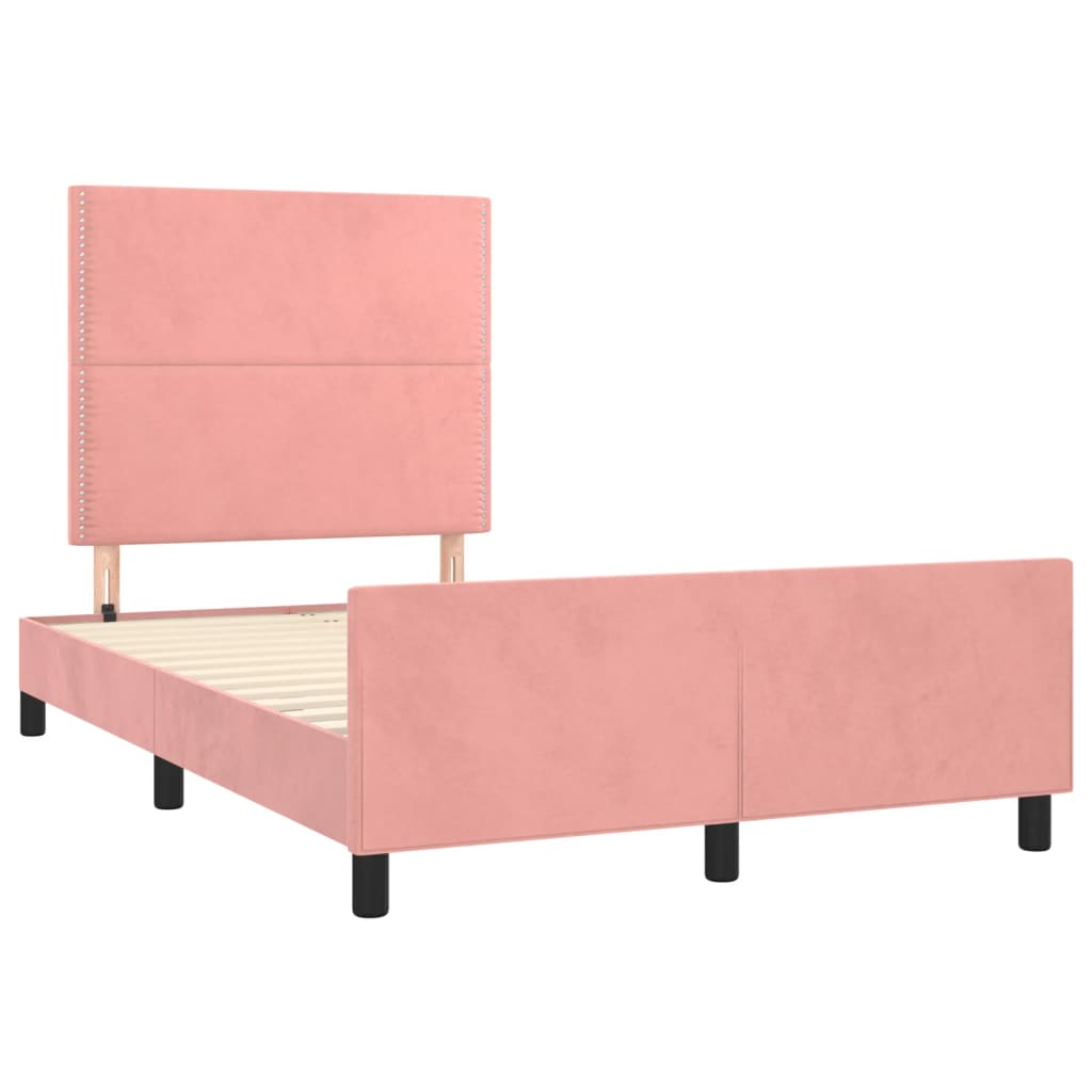 Bedframe zonder matras 120x190 cm fluweel roze