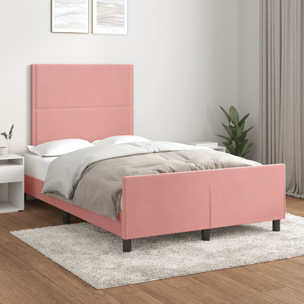 Bedframe zonder matras 120x190 cm fluweel roze