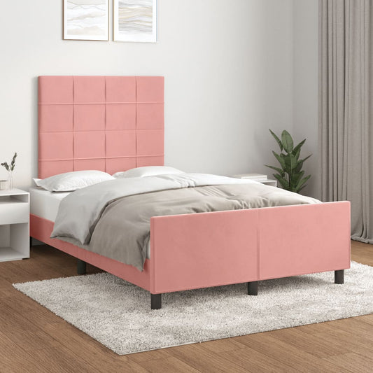 Bedframe zonder matras 120x190 cm fluweel roze