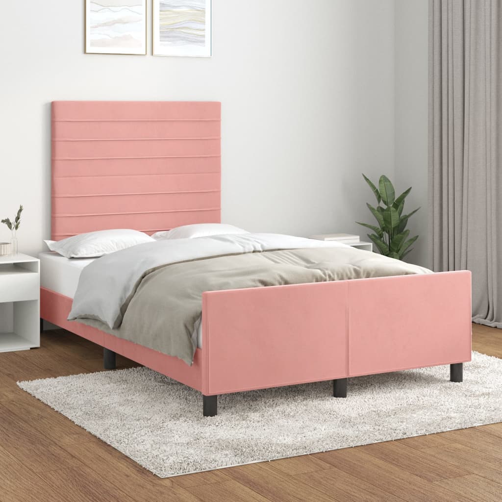 Bedframe zonder matras 120x190 cm fluweel roze