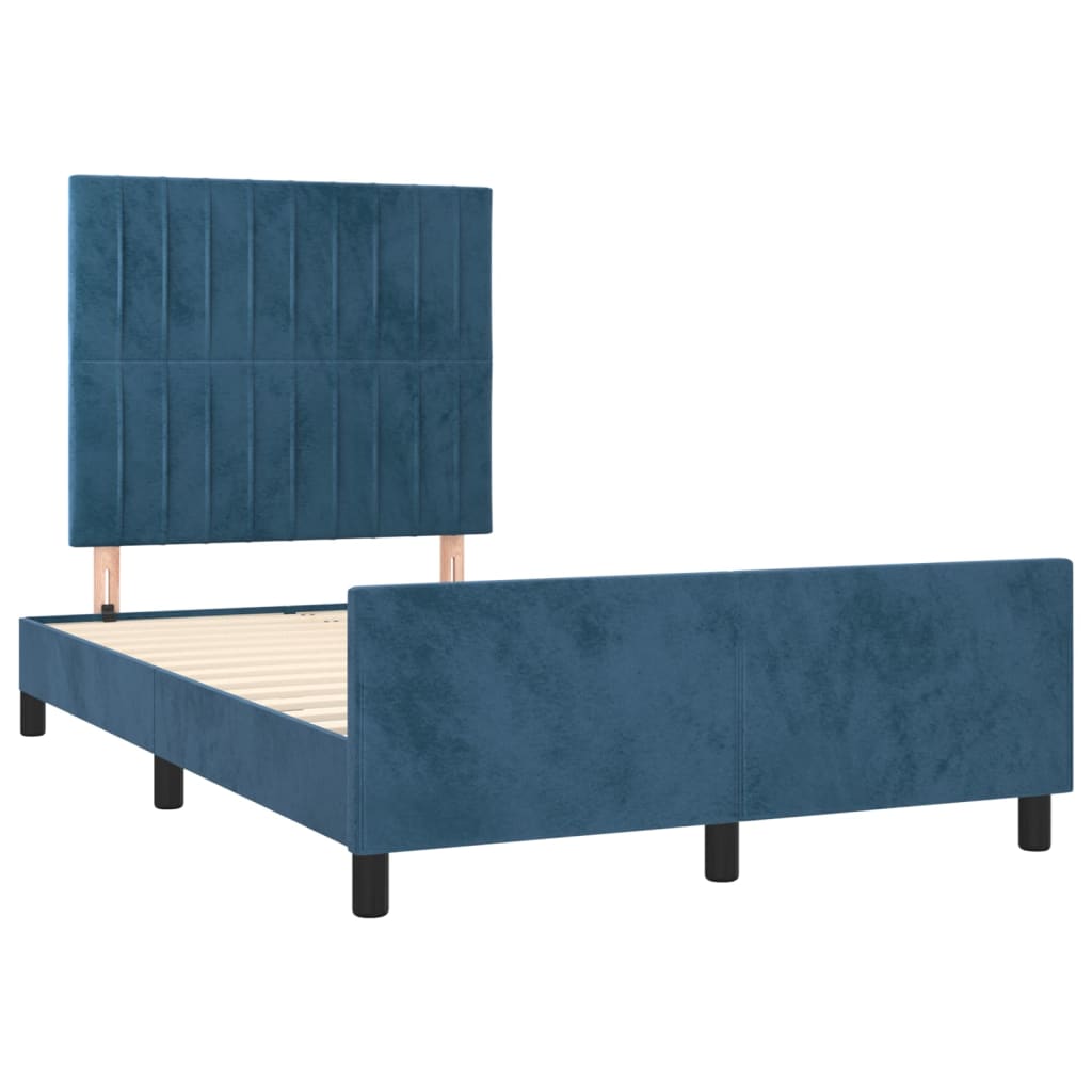 Bedframe zonder matras 120x190 cm fluweel donkerblauw